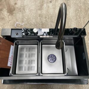 Chậu vòi thác nước 5 phím SUS304 phủ nano cao cấp - ACT8046N